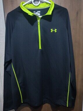 Under Armour Black Pullover with Neon Green Trim